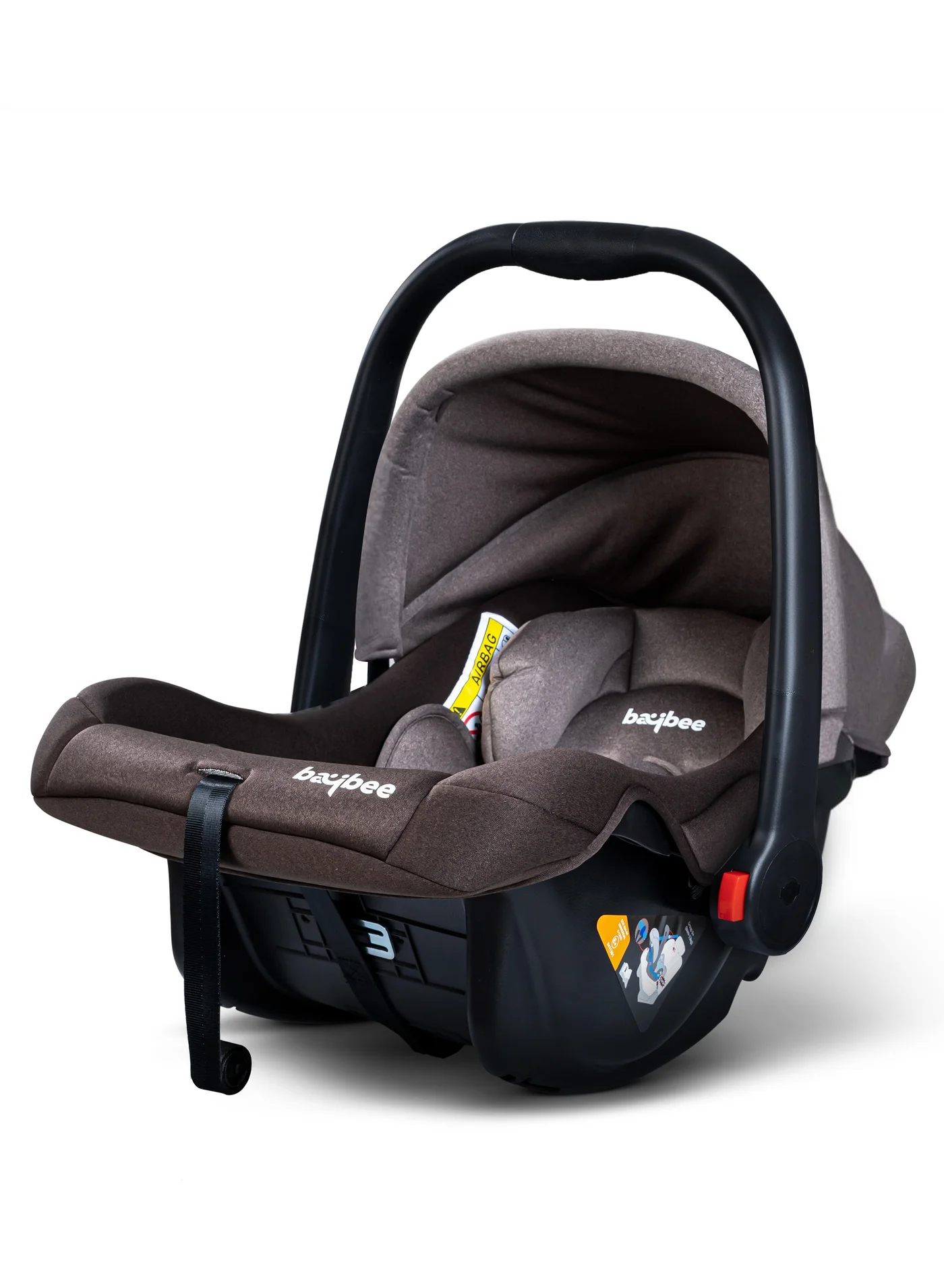Premium 3-in-1 Baby Carry Cot and Car Seat with Adjustable Handle and Canopy (Brown, 18kg Capacity) sqhw4