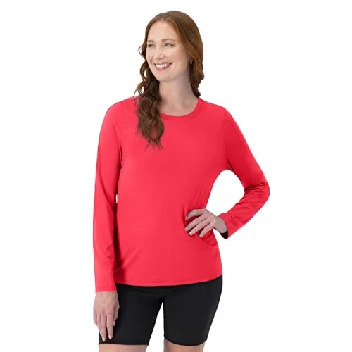 Premium Performance Long Sleeve Athletic Tee Moisture-Wicking Sportswear (Razzle Pink, Medium) 8qam9