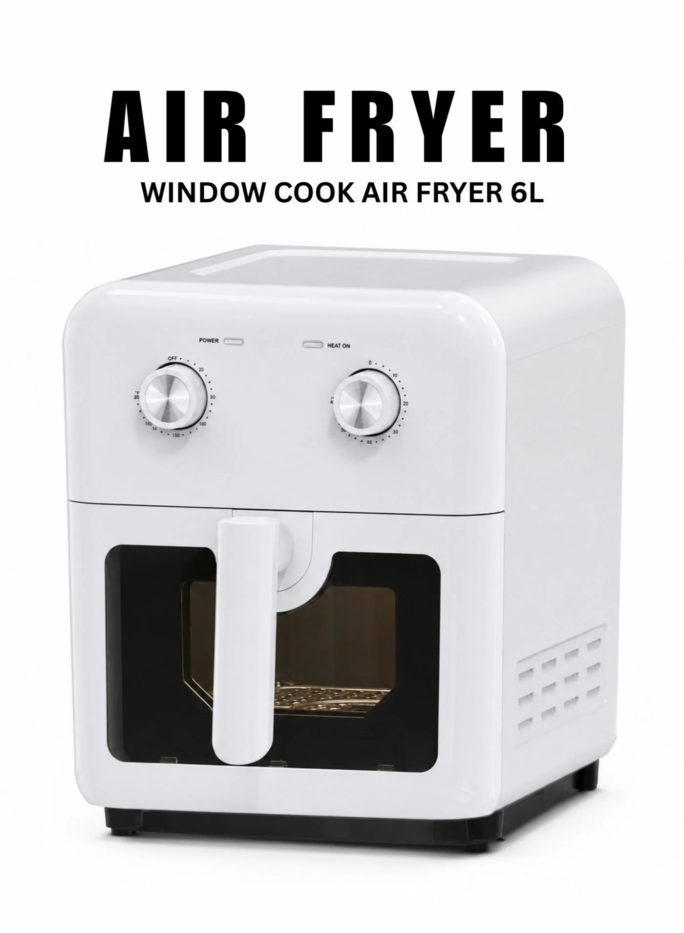 Premium 6L Air Fryer with Viewing Window, Non-Stick Multi-Layer Basket, 1600W Adjustable Temperature Control for Healthy Cooking (Matte Black, 6 L) 75ztw