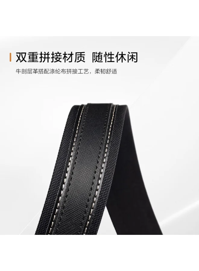 Premium Leather Belt for Men, Classic Pin Buckle Waistband, Durable Casual Accessory (Black, 120 cm) 8uddl