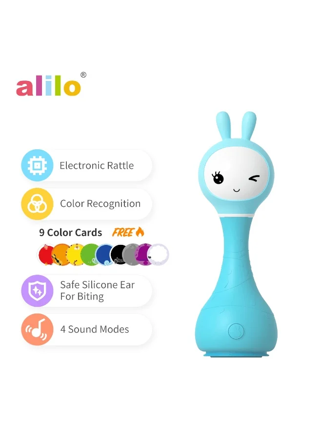 Smarty Bunny Musical Light-Up Baby Rattle Premium Interactive Toy (Blue, 15 cm) gcps2