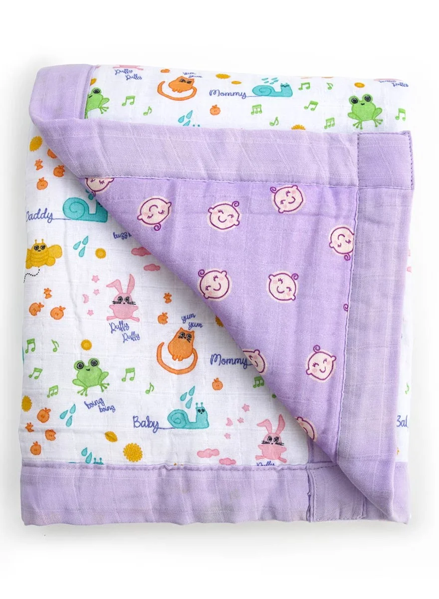 Milk & Moo Muslin Swaddle Blanket, Premium Cotton 4-Layer Soft Wrap, Breathable Baby Bedding (90x110cm) u3tdz