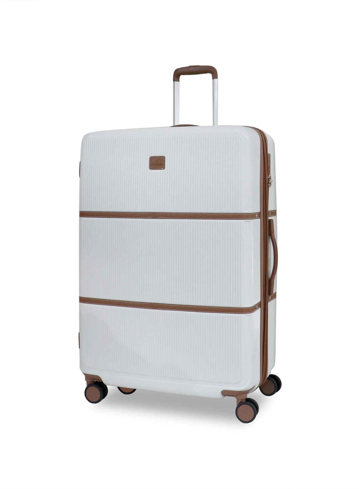 Premium Hardside Luggage Classic Leather Collection Durable Travel Suitcase (Large, 75 cm) 0eak5