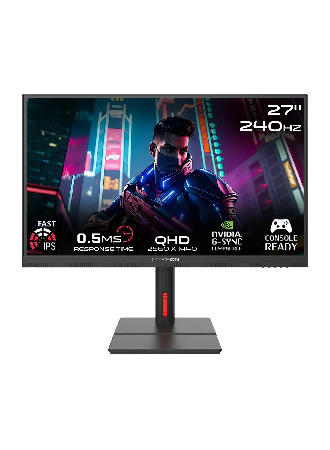 GAMEON Midnight Signature Series 27-inch Mini LED Gaming Monitor (2K QHD, 240Hz, 0.5ms, HDMI 2.1, Fast IPS) - Black c7l75