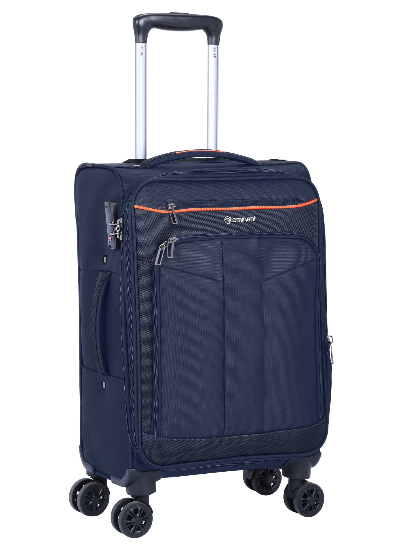 Eminent Soft Travel Cabin Luggage Trolley Expandable Lightweight Suitcase with 4 Spinner Wheels and TSA Lock (Navy Blue, 55 cm) d7les