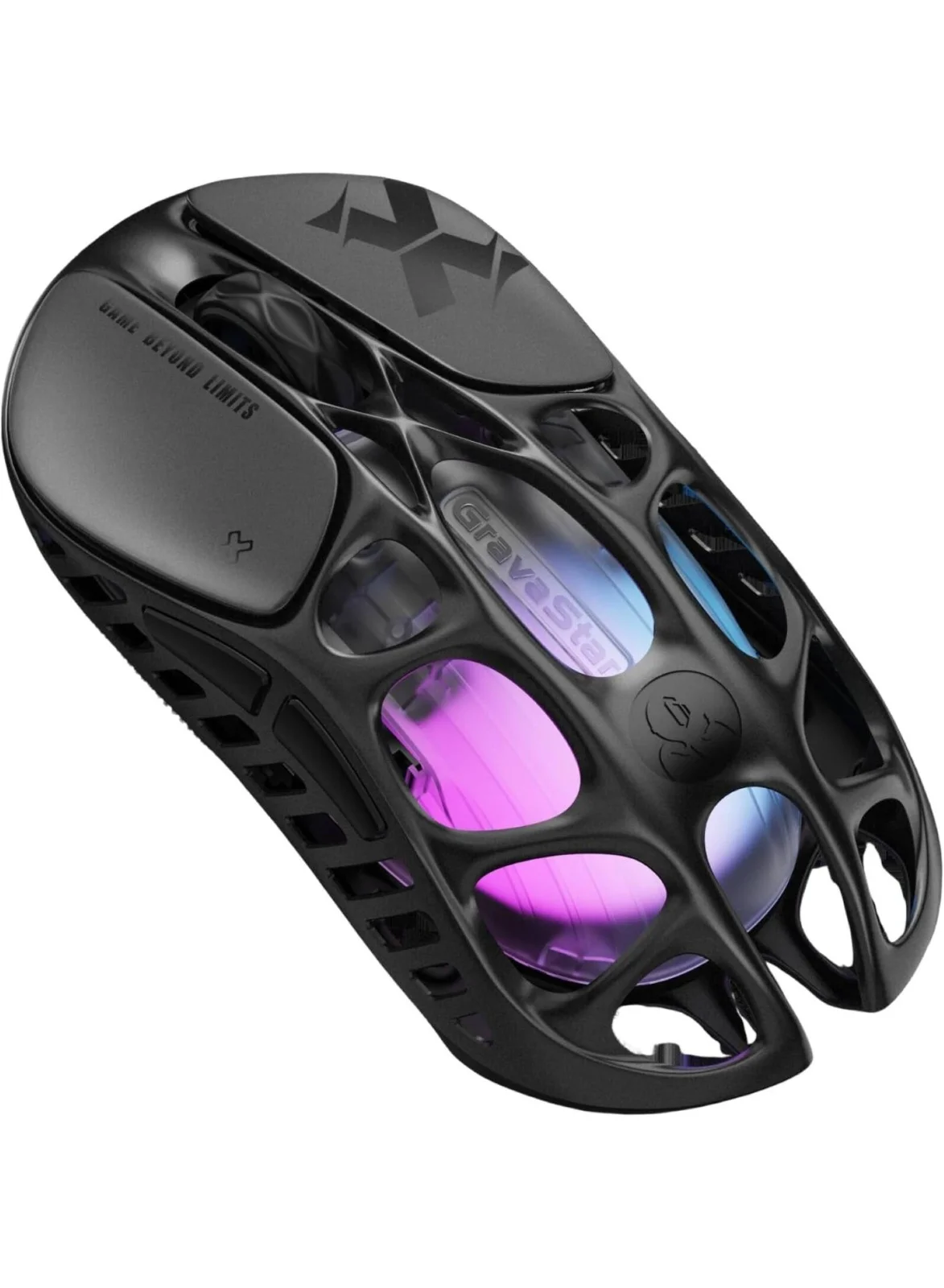 Gravastar Mercury X Wireless Gaming Mouse, Ultra-Light Magnesium Alloy Frame, 32,000 DPI Optical Sensor, Tri-Mode Connectivity (Black, 49g) 889b2
