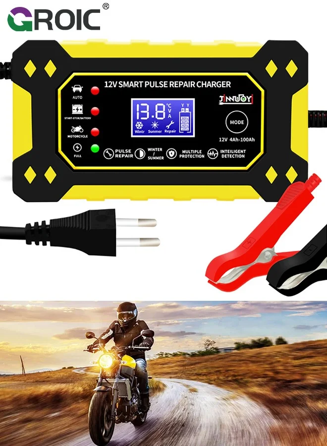 GROIC 6A 12V Car Battery Charger Smart Maintainer for Trucks Motorcycles and Lawn Mowers (12V) nza6p