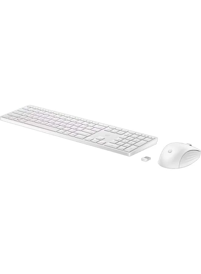 Wireless Keyboard and Mouse Combo Ergonomic Desktop Set (White, Full-Size) v5kc6