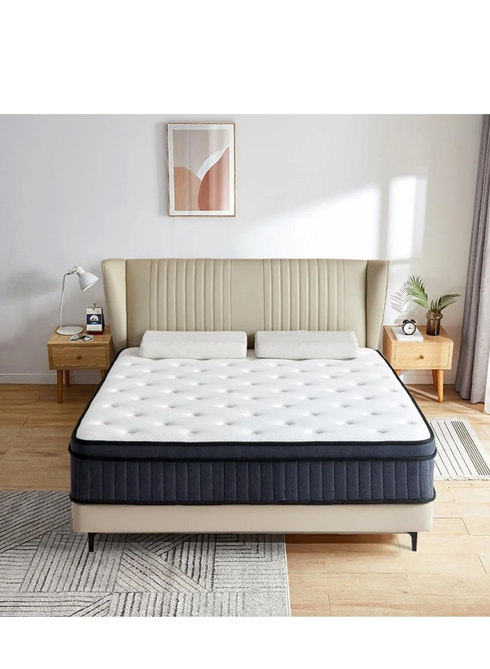 Harmony Home Euro Top Spring Mattress Premium Breathable Support for Master Bedroom (White, 200x180x28 cm) p4bci