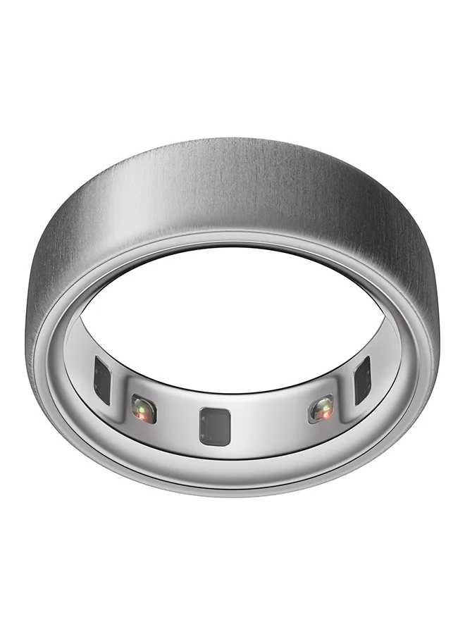 Premium Smart Health Tracking Ring (Brushed Silver, Size 5) bni3q