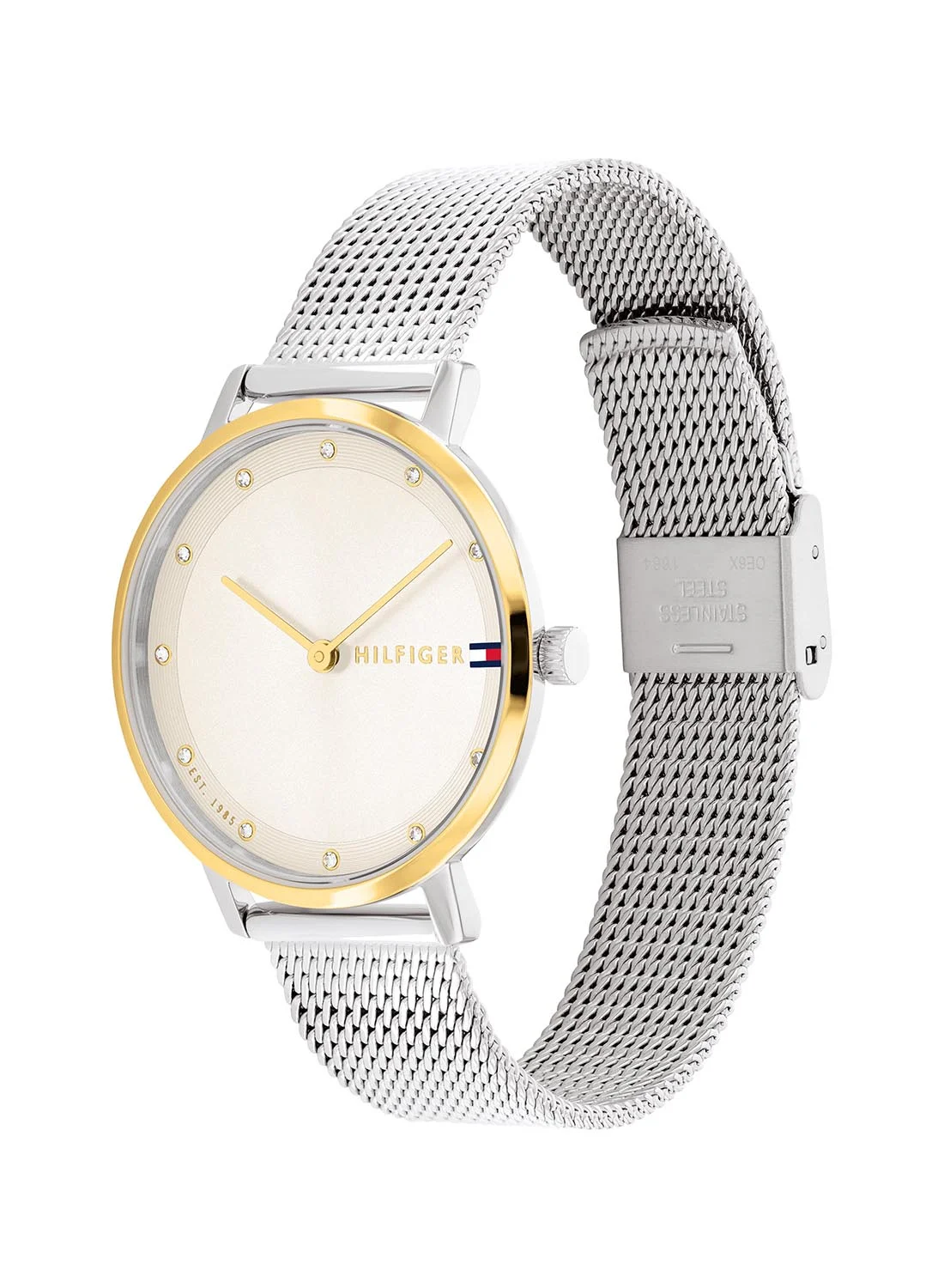 Premium Analog Round Stainless Steel Wrist Watch for Women (Silver, 35 mm) eryzv