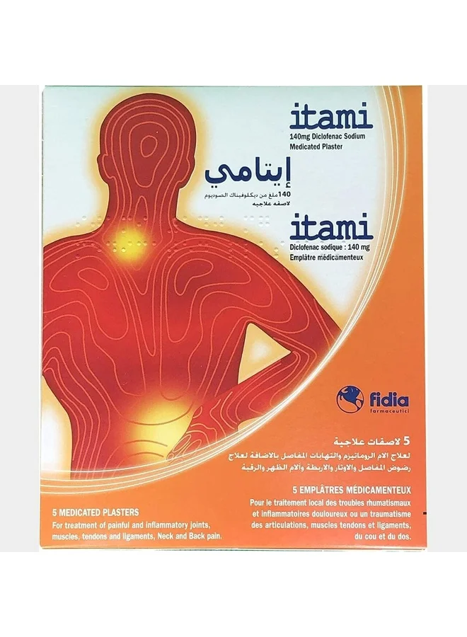 Premium Medicated Pain Relief Plasters (10 x 14cm, 5 Pack) 3lww8