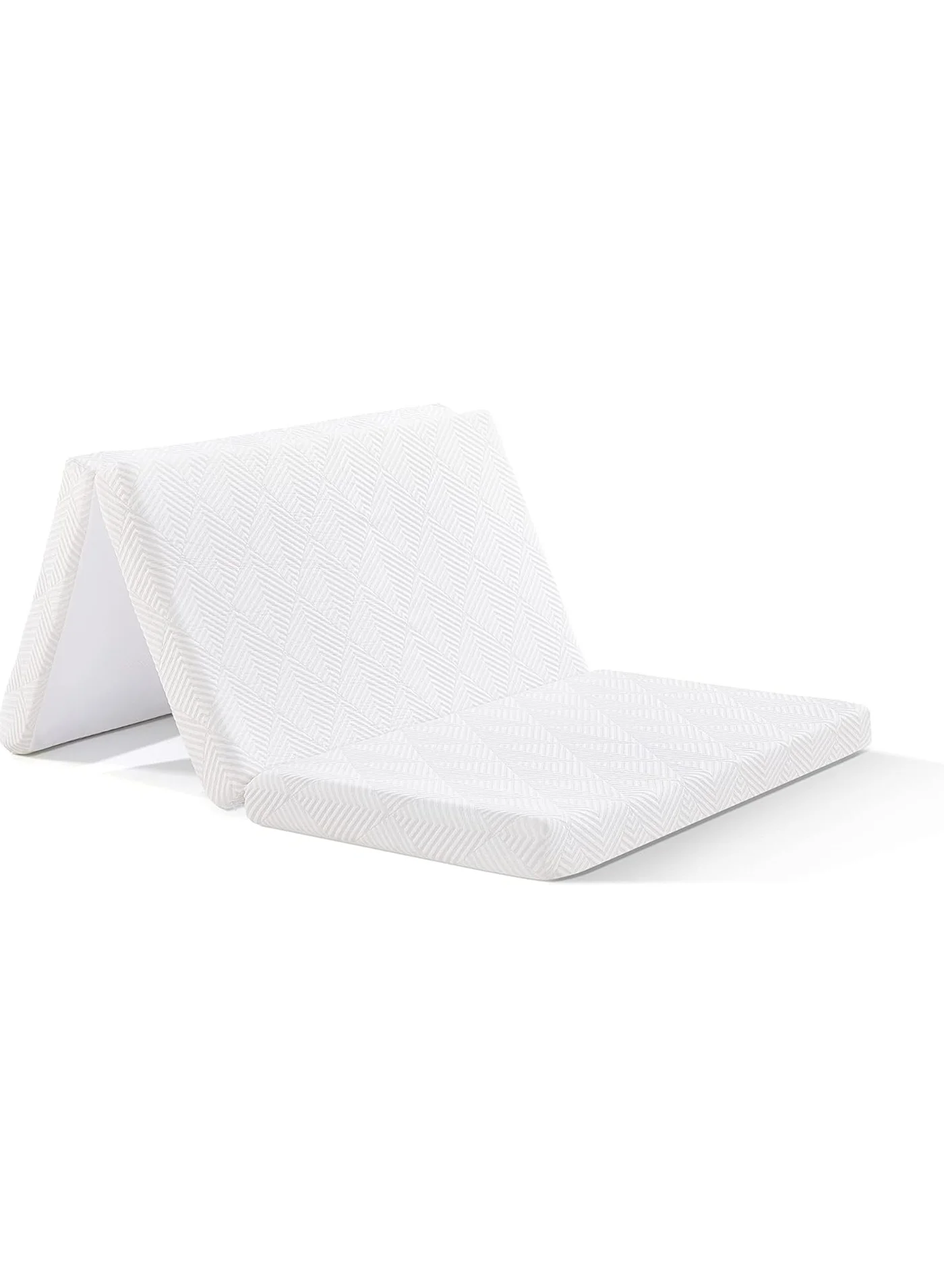 Comfy Folding Semi-Orthopedic Portable Mattress Premium Foam Support (White, Single 90x190cm) v26q0