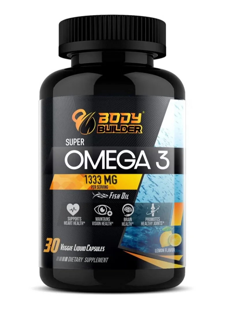 Body Builder Super Omega 3 Fish Oil Premium EPA 480mg DHA 320mg Formula (30 Veggie Capsules) u2em9