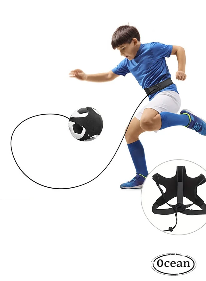 JS Football Kick Trainer Solo Practice Belt (Adjustable, Hands-Free, Black) qetet