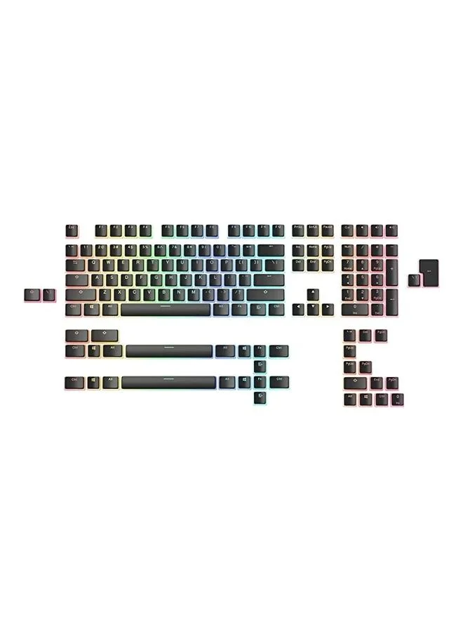 Premium PBT Pudding Keycaps Set for Mechanical Keyboards (Black, Full-Size/TKL/60% Layout Compatible) l2lxe