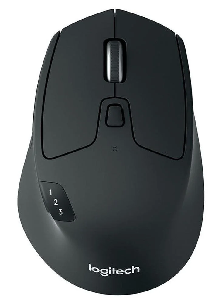 Premium Multi-Device Wireless Mouse Ergonomic Optical Sensor with Bluetooth and USB Receiver (Black) nf0vq