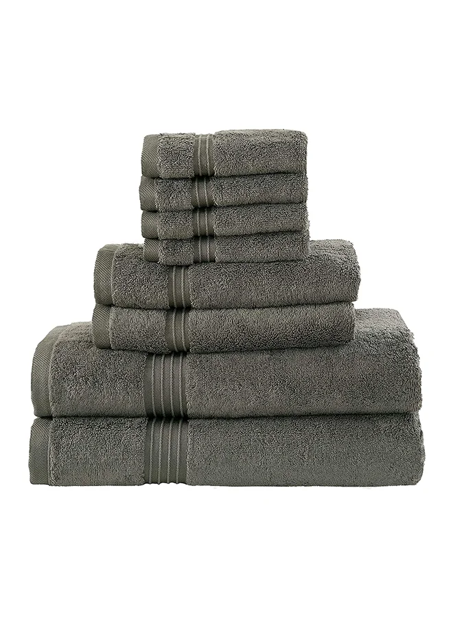 Bliss Casa 8-Piece Towel Set, Premium Combed Cotton 550 GSM Highly Absorbent Bathroom Bath and Spa Linens (Grey, 8-Piece Set) 0lirl