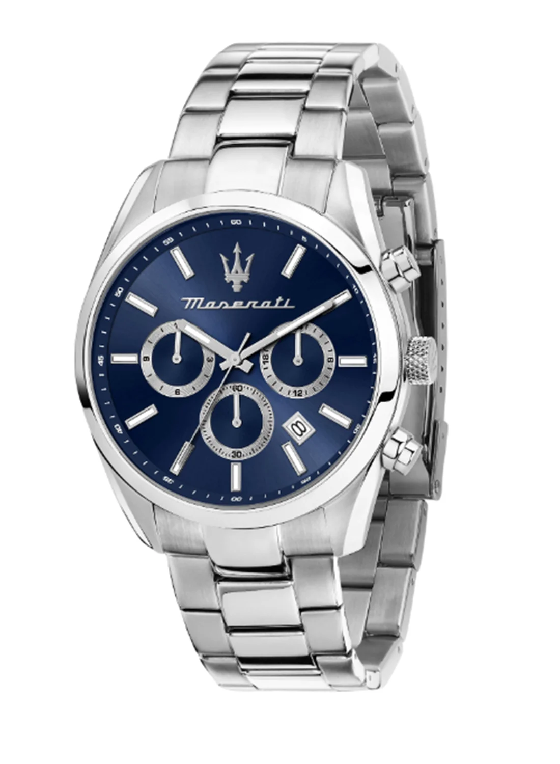 Premium Men's Stainless Steel Watch with Blue Sunray Dial (43 mm) - Elegant Analog Timepiece for Daily Wear dcvxj