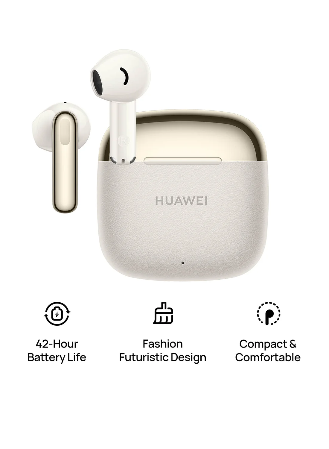 Smart Wireless Bluetooth Earbuds In-Ear Headphones with Charging Case (Beige) nvah7