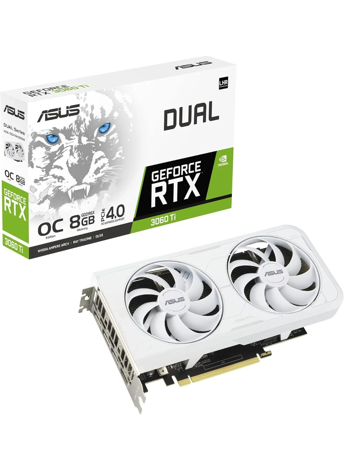 Premium Dual Fan Graphics Card 8GB GDDR6X White OC Edition (PCIe 4.0, HDMI 2.1, DisplayPort 1.4a, 2-Slot Design) keb79