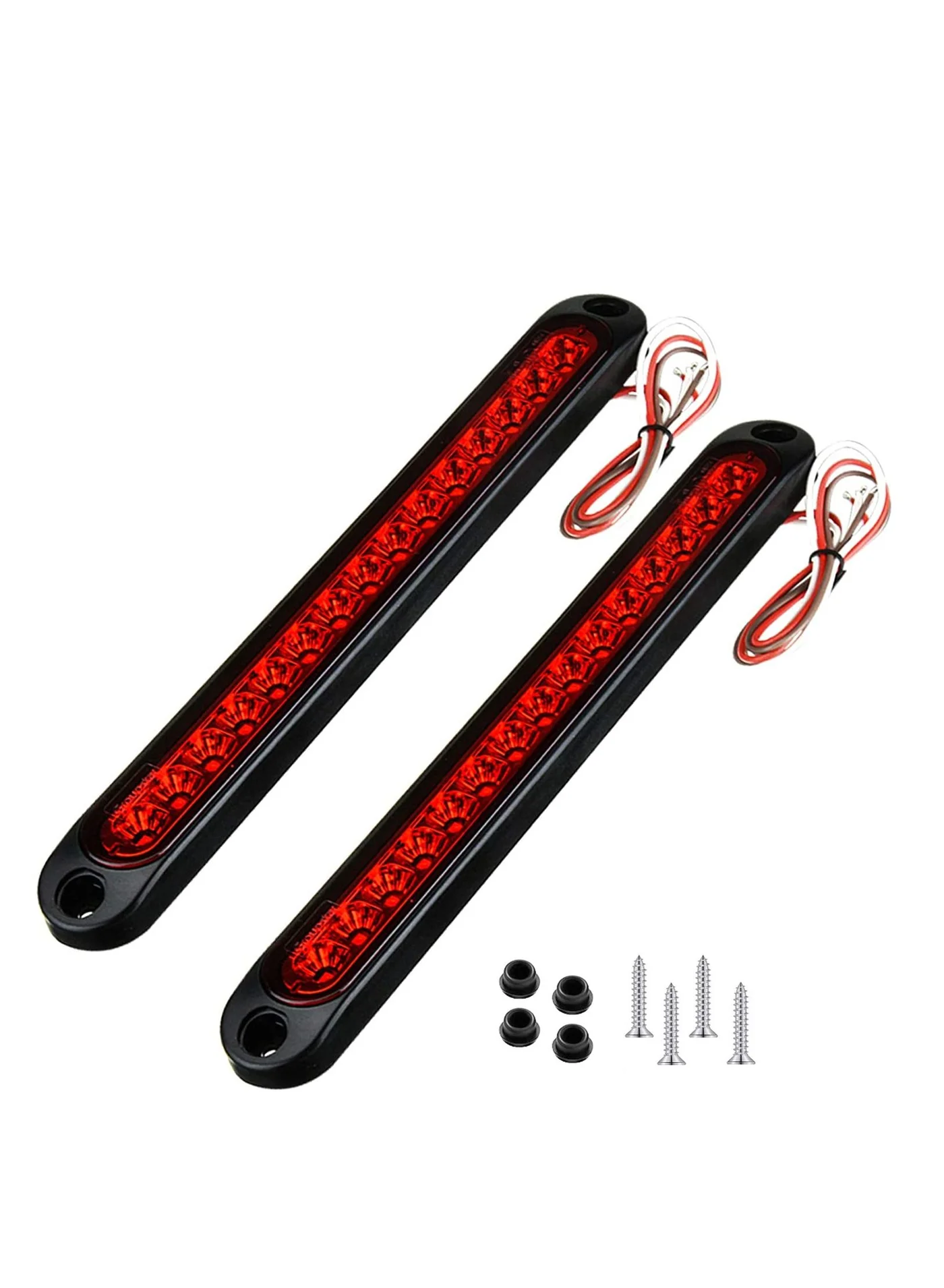 SYOSI 15 LED Trailer Tail Light Bar Waterproof Brake Stop Turn Signal Lamp (Red, 2pcs) v9eso