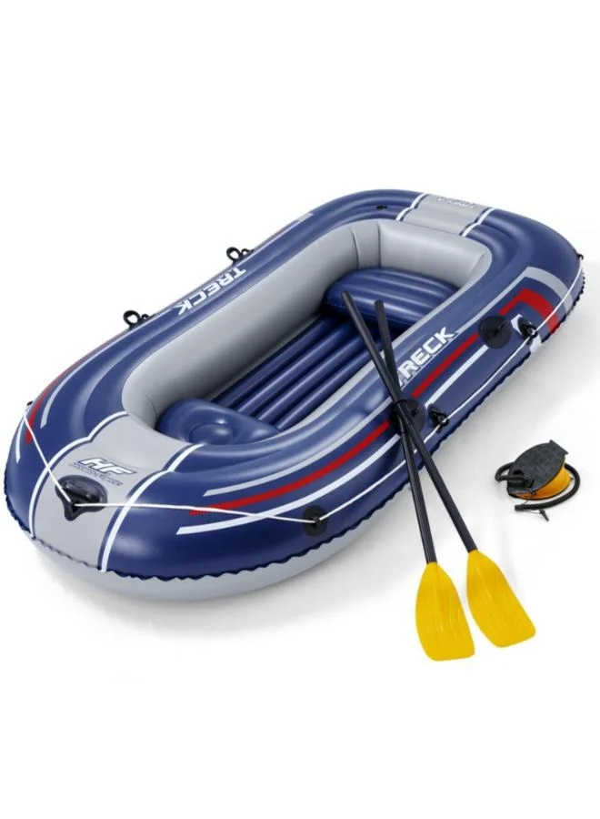 Premium Inflatable 3-Person Fishing Raft Set with Paddles and Air Pump (255 x 127 cm) 0acw5