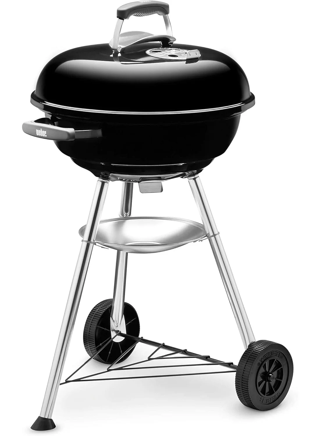 Premium Charcoal Kettle Grill Stainless Steel Outdoor Barbecue Cooking Station (Black, 87.9 x 53 x 54 cm) j5371