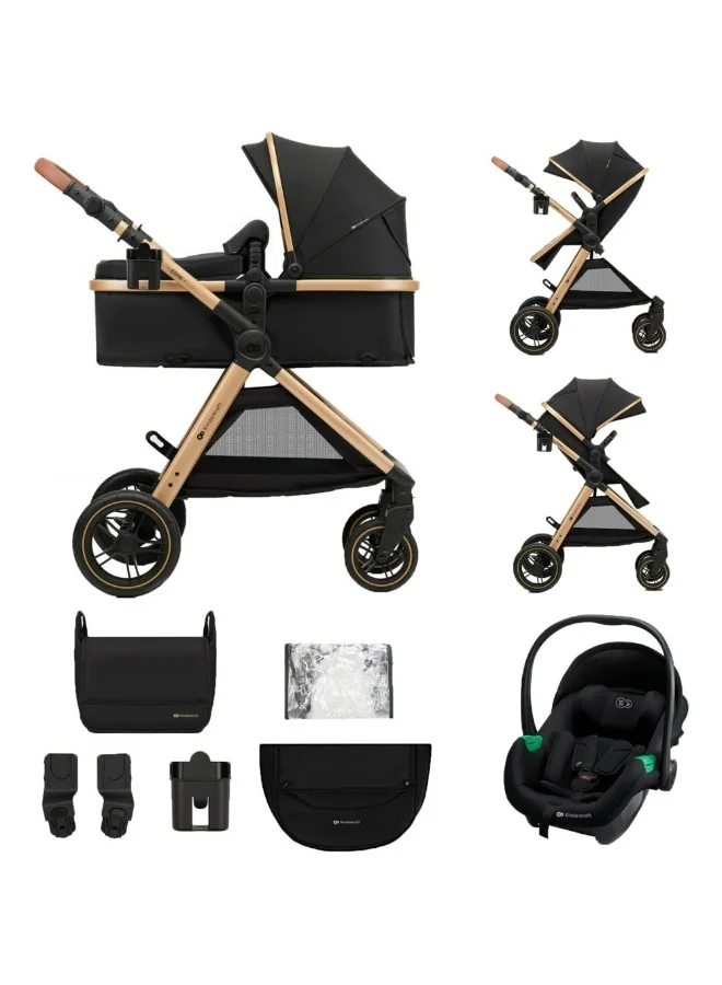 Premium 3-in-1 Travel System Stroller and Car Seat Set (Black, One Size) snvy5