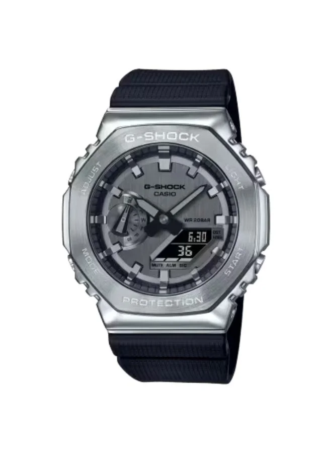 Premium Analog-Digital Sport Watch with Stainless Steel Bezel and Resin Strap (Silver, One Size) z2w1s