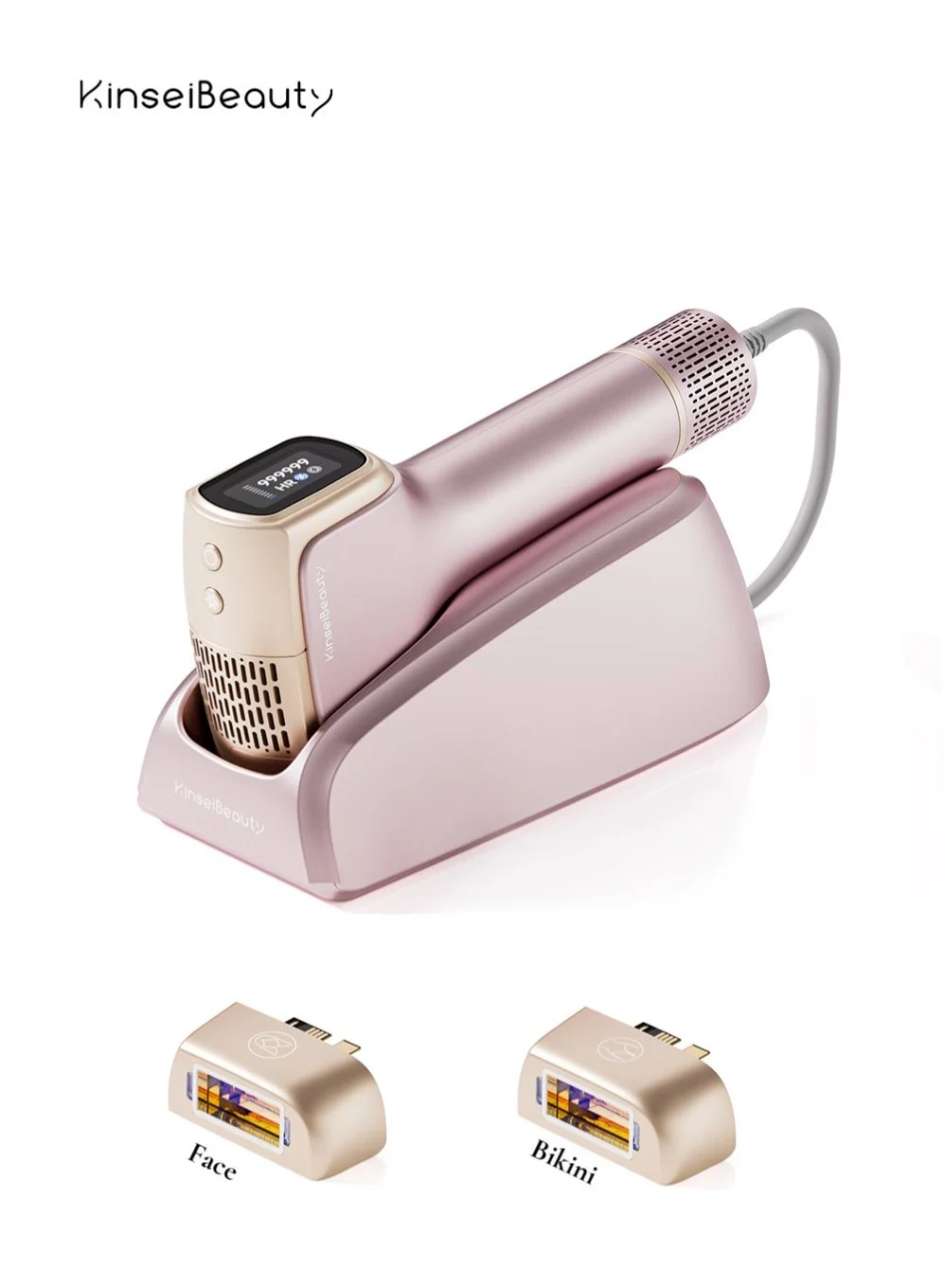 KinseiBeauty T36 IPL Hair Removal Device with Ice Cooling and Skin Tone Recognition (10 Energy Levels, 999,999 Flashes, Full Body Use) hd42f