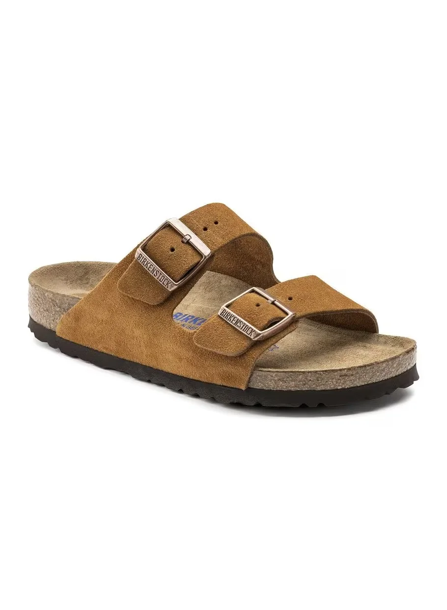 Premium Suede Leather Sandals with Soft Footbed for Men and Women - Mink k2nld