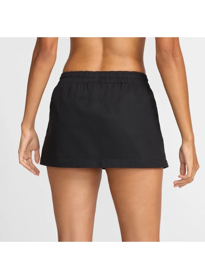 Athletic Women Mid-Rise Cargo Midi Skirt Premium Woven Utility Style (Black, Medium) p6r4d