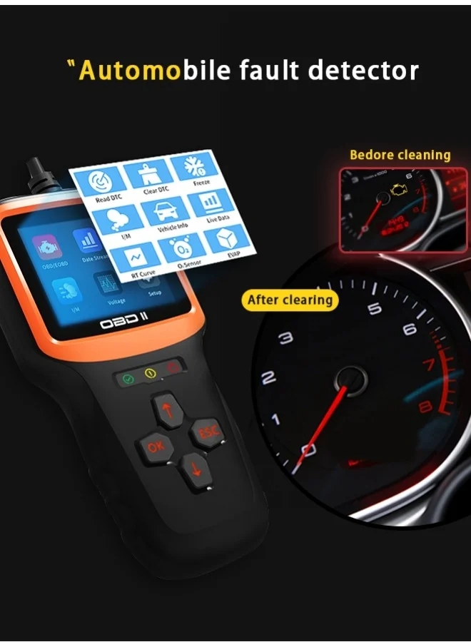 Healife OBD2 Diagnostic Scanner for All Vehicles - Professional Engine Code Reader with Live Data and I/M Readiness (Universal) 6pqak