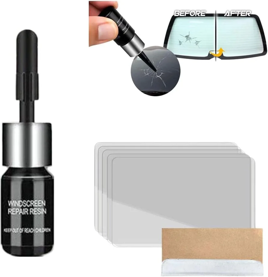 Premium Automotive Windshield Repair Kit for Glass Cracks and Chips (15 mL) 3xl2n