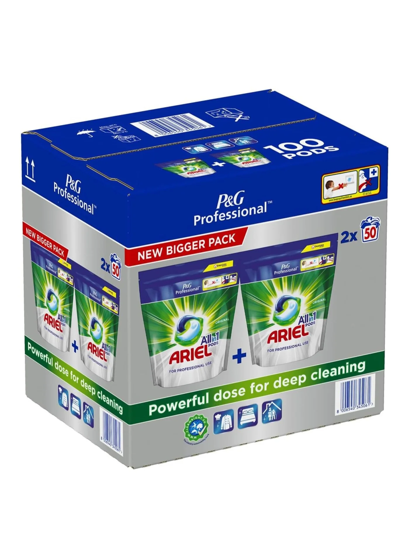 Professional Laundry Detergent Pods Regular Scent (100 Count, 2 x 50 Pack) 3wutp