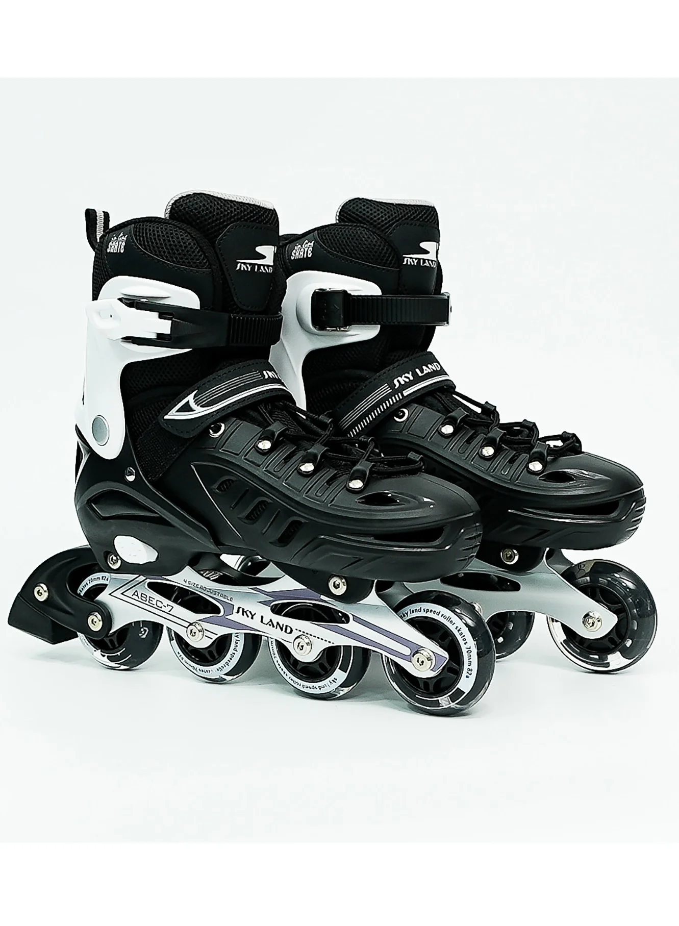 Sky Land Adjustable Inline Skates with LED Light-Up Wheels and ABEC-7 Bearings (Pink, EU Size 35-38) qqfsu