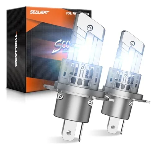 Premium H4 Fog Light Bulbs 40000LM 6500K Cool White LED Conversion Kit with Cooling Fan (Pack of 2) 09wi9