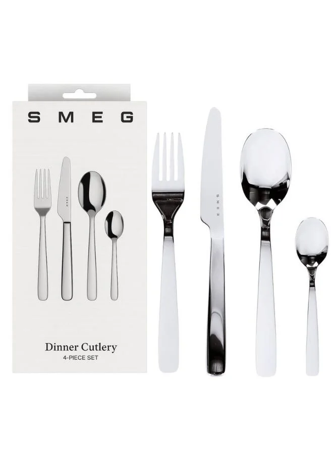Premium Stainless Steel Dinner Cutlery Set (4 Piece, Silver) - Durable Tableware for Modern Dining 9jo22