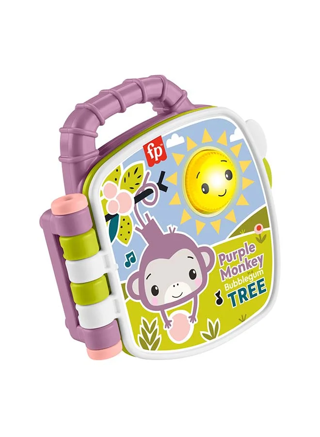 Interactive Musical Monkey Storybook Toy with Lights and Sound Effects for Infants and Toddlers (Purple, 20 cm) salnv