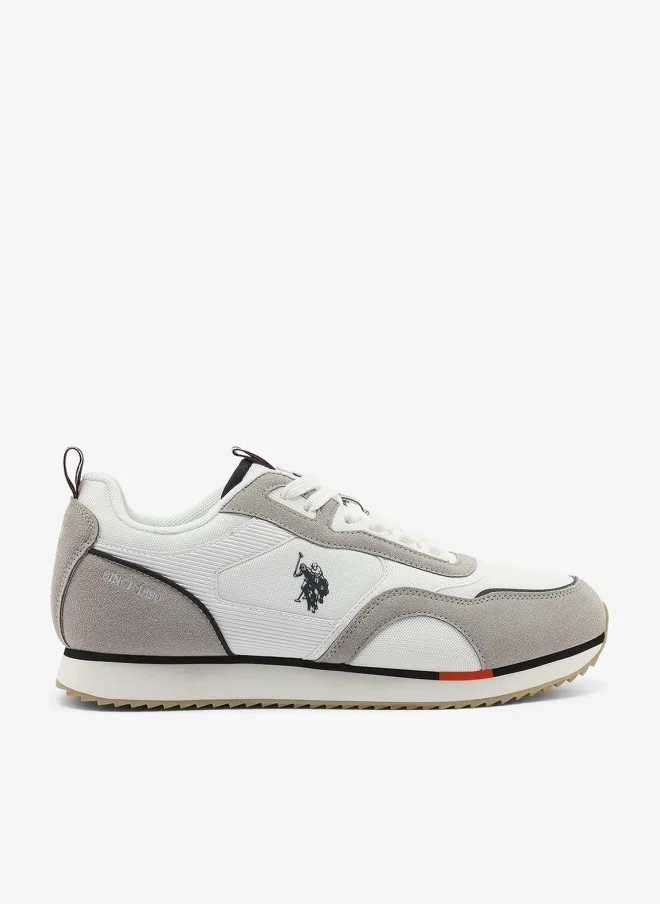 U.S. Polo Assn. Men's Lightweight Breathable Sneakers Premium Athletic Shoes (White/Grey, 42) 32aw3