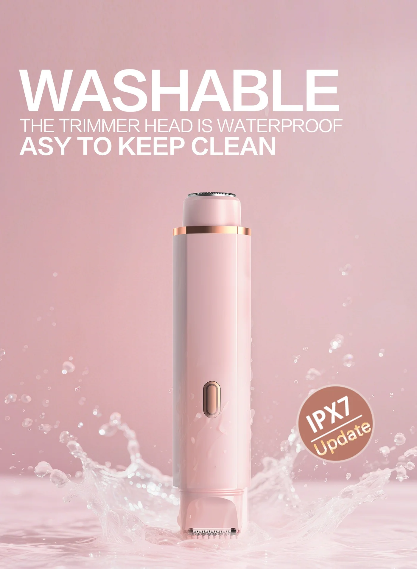 OASIAURA 2-in-1 Electric Shaver for Women, Waterproof Rechargeable Bikini Trimmer for Legs and Face (Pink) d8qhx