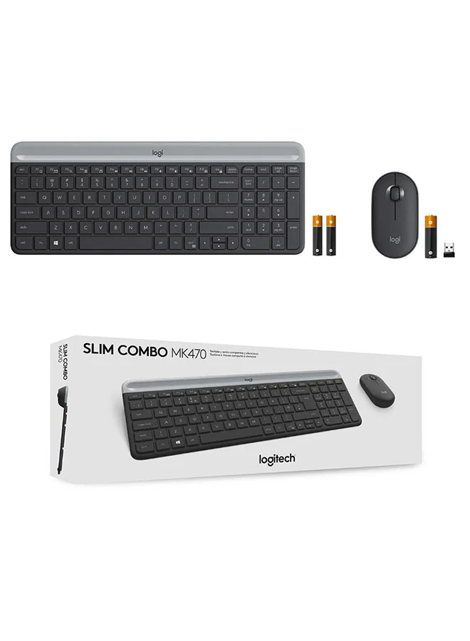 Premium Slim Wireless Keyboard and Mouse Combo Low Profile Whisper-Quiet Optical Mouse for PC and Laptop (Black) 4d8n5