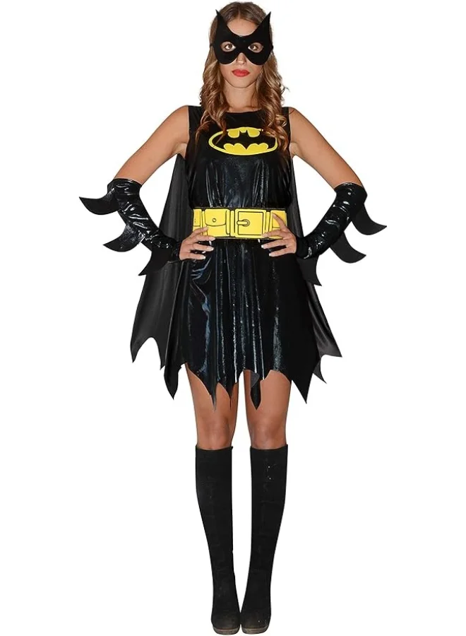 Ciao Superhero Heroine Costume Set for Women Premium Cosplay Outfit (Black, Size S) umzzl