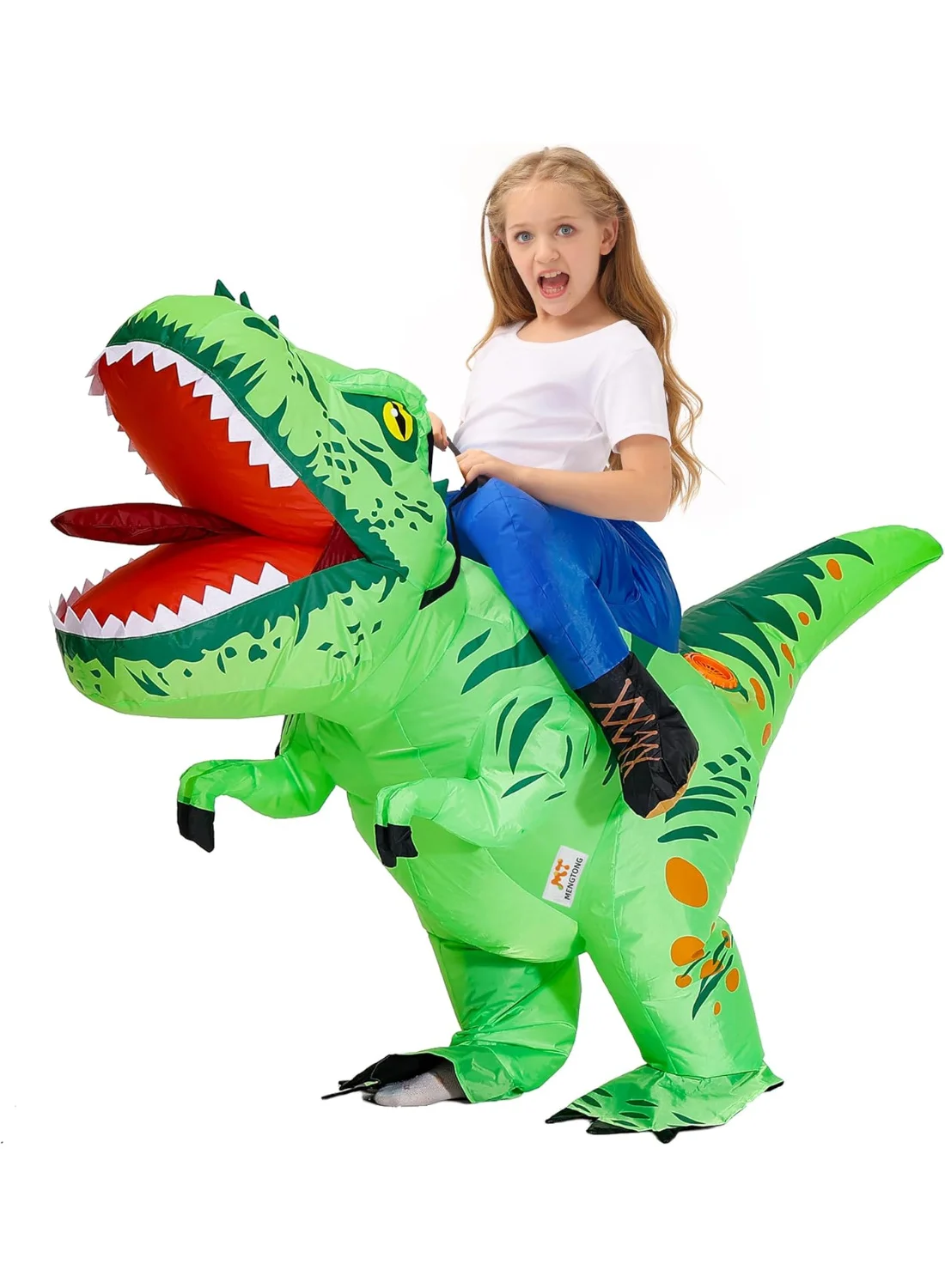 AUTOYSUR Inflatable Dinosaur Costume for Kids Riding T-Rex Halloween Outfit (Polyester, 120cm-140cm) wd2wk