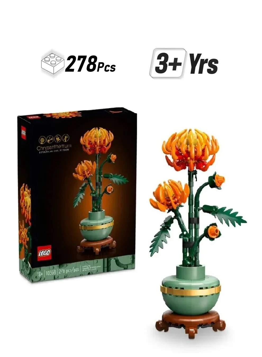 Building Blocks Chrysanthemum Flower Bouquet Set (Premium Plastic, Decorative Botanical Model for Home Decor) x2yru