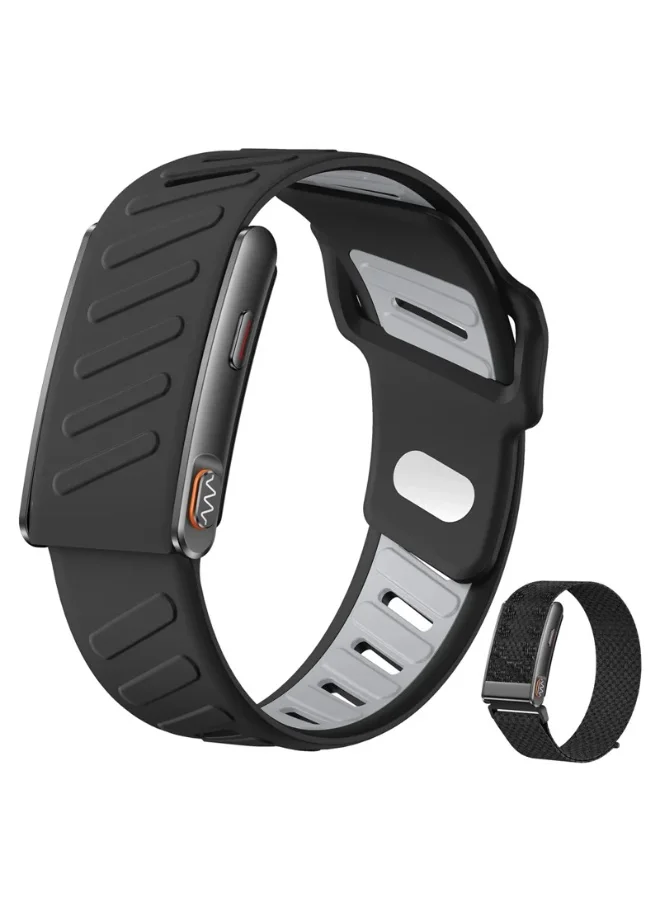 BlueFire Premium Smart Health Bracelet Fitness Tracker with Heart Rate Monitor and 120+ Sports Modes (Black, One Size) awpms
