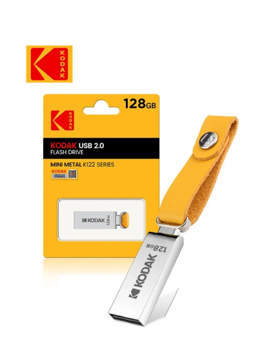 Kodak K122 USB 2.0 Metal Flash Drive High-Speed Data Storage Premium Portable Memory Stick for Computers and Car Audio (128 GB) mopft