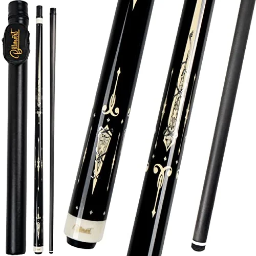 Billmart Carbon Fiber Pool Cue Stick Low Deflection Shaft with Hard Case (Black, 538 g) ska0h