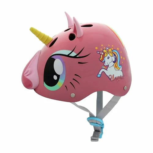Magic Unicorn Open Face Kids Cycling Helmet with Adjustable Dial and Hard Shell (Pink, Small) x9yw0
